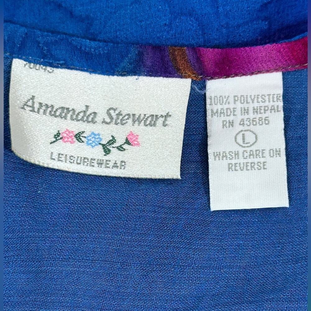Amanda Stewart Rainbow Stripe Dress L Boho Festival Sleeveless Colorful‎ Shift - Picture 9 of 10